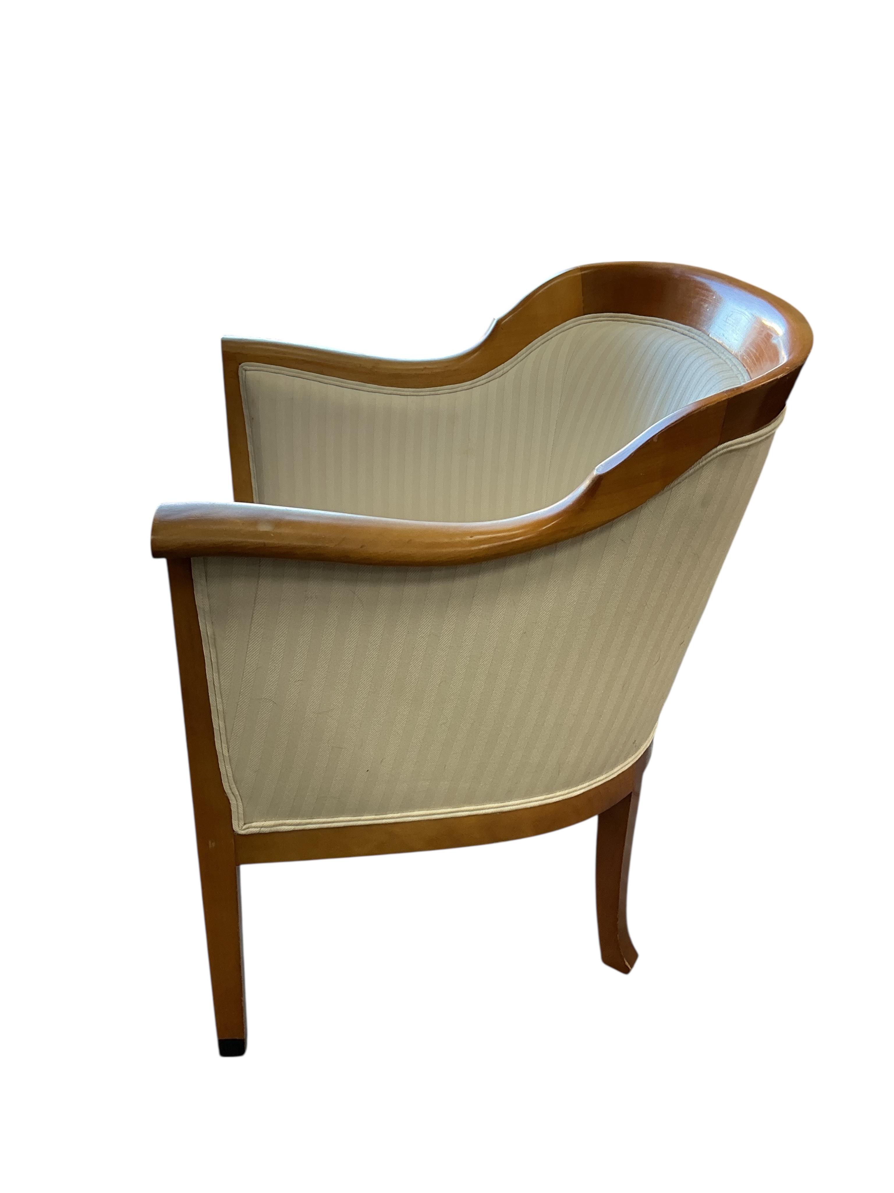A pair of Contemporary OKA upholstered armchairs, width 69cm, depth 60cm, height 85cm